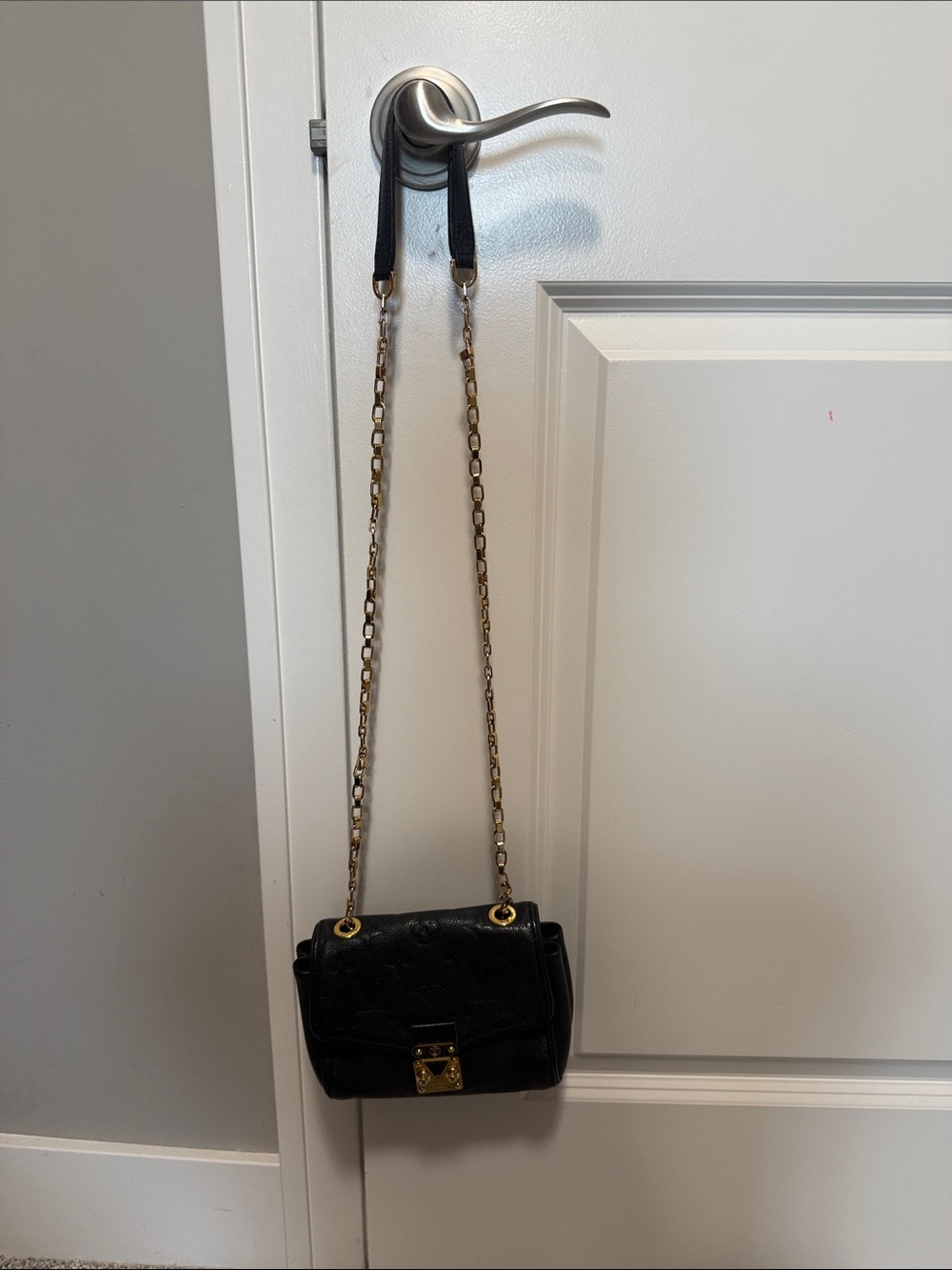 Louis Vuitton St Germain Empreinte Black Leather Chain Shoulder Bag